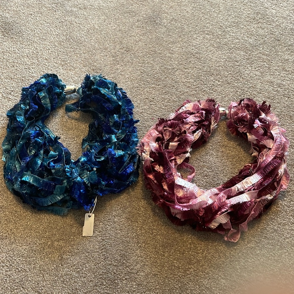 Necklaces with lots os layers and fringe